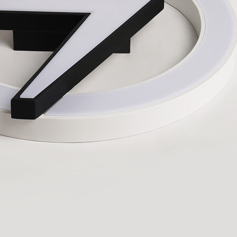 Kid’s Led Ceiling Light - White Lightning Ring Design For Boys And Girls Bedrooms