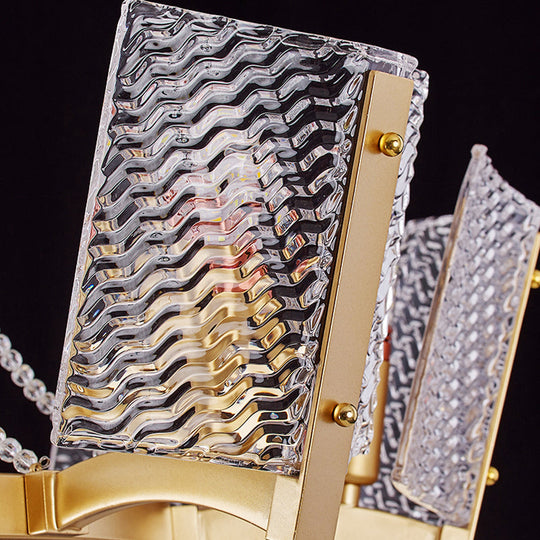 Simplicity Crystal Chandelier With Beaded Pendant - Brass Finish 6/8 Heads Ideal For Living Room