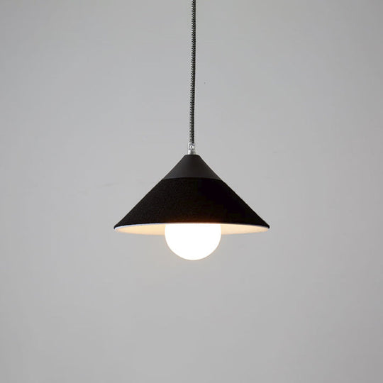 Felt Tapered Ceiling Light Farmhouse 1-Light - Black/Grey For Dining Room