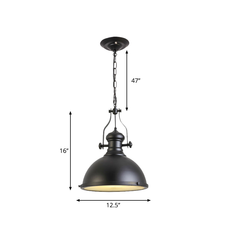 Black Dome Pendant Light Fixture For Dining Room And Warehouse