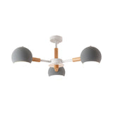 Modern Metal Ball Pendant Chandelier - Grey/White 3/6/8 Heads Living Room Ceiling Light