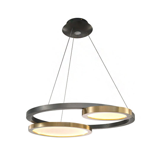 Modern Golden Orbit Metal Led Chandelier - Adjustable Hanging Light Fixture