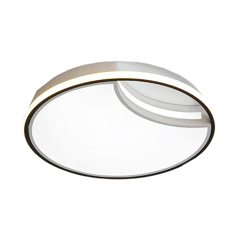 16.5’/20.5’ White Segment Flush Mount Lamp - Simplicity Led Acrylic Lighting In Warm Light