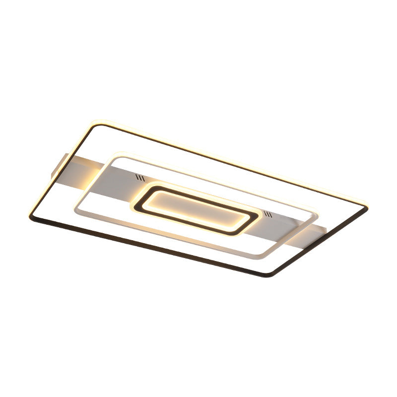 Modern Led Flush Mount Ceiling Light Fixture For Black And White Living Room - Aluminum Frame