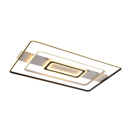 Modern Led Flush Mount Ceiling Light Fixture For Black And White Living Room - Aluminum Frame