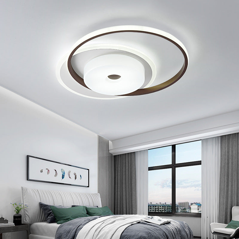 16/19.5 Modern Led Flush Ceiling Light - White Acrylic Bedroom Fixture