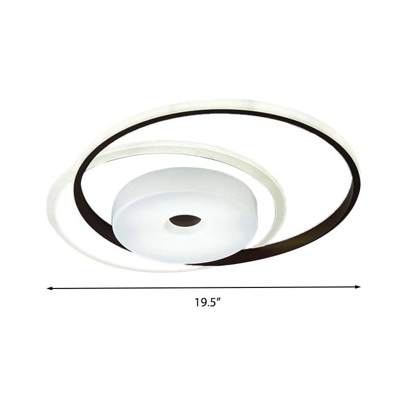 16/19.5 Modern Led Flush Ceiling Light - White Acrylic Bedroom Fixture