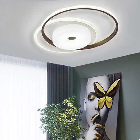 16/19.5 Modern Led Flush Ceiling Light - White Acrylic Bedroom Fixture Coffee / 16