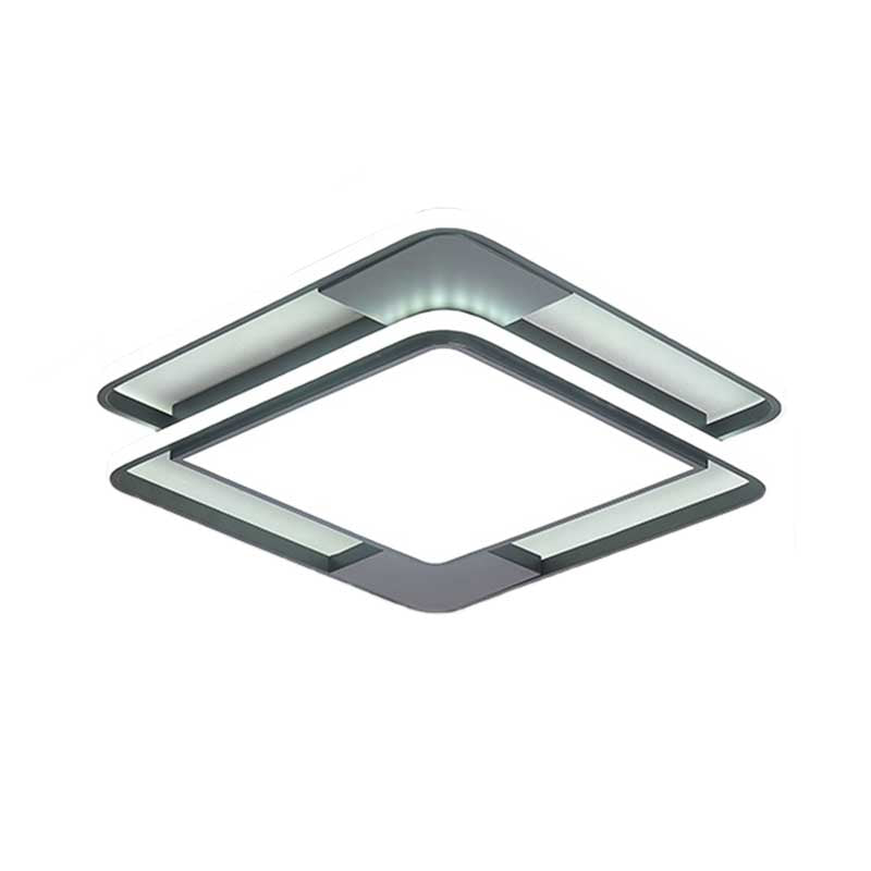 Modern Acrylic Led Flushmount Lighting - Rhombus/Rectangular Shape 16’/19.5’/35.5’ Width