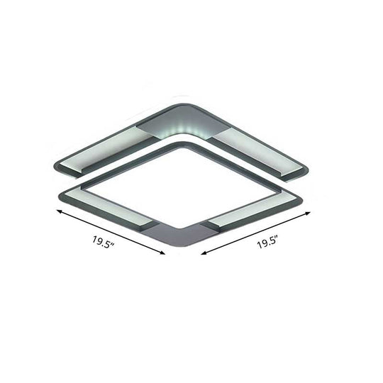Modern Acrylic Led Flushmount Lighting - Rhombus/Rectangular Shape 16’/19.5’/35.5’ Width