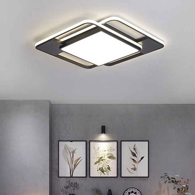 Modern Acrylic Led Flushmount Lighting - Rhombus/Rectangular Shape 16’/19.5’/35.5’ Width