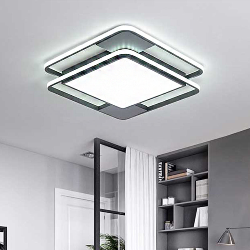 Modern Acrylic Led Flushmount Lighting - Rhombus/Rectangular Shape 16’/19.5’/35.5’ Width