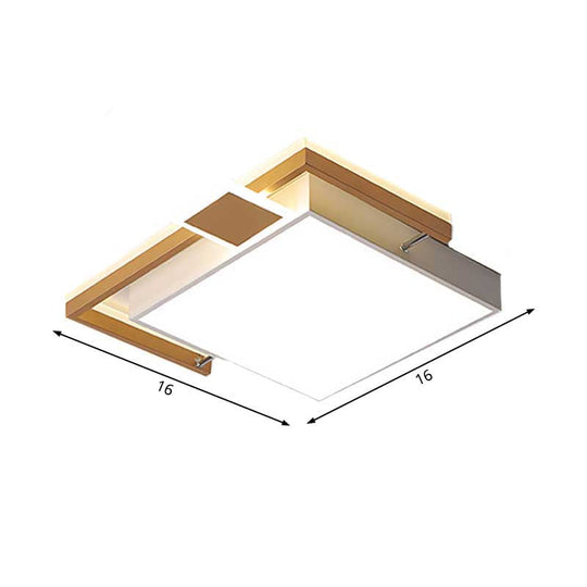 Modernist Black/Gold Led Flush Mount Lamp - 16’/19.5’/35.5’ Wide Iron Ceiling Fixture For