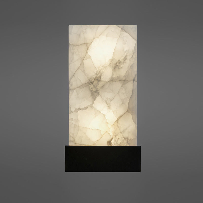 Nordic Style Mica Wall Sconce: Rectangle Shade Single Light Living Room Mount