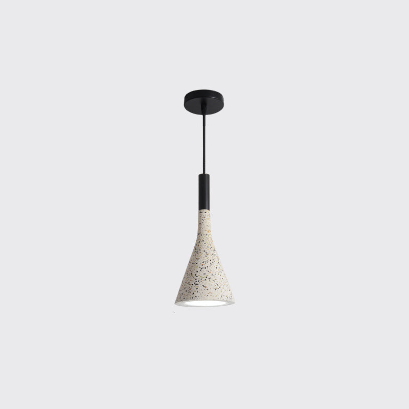 Terrazzo Nordic Style Single-Bulb Pendant Ceiling Light - Geometric Suspension Lighting White /