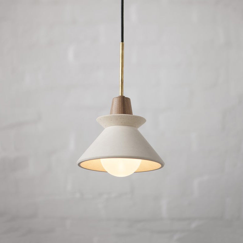 Modern Geometric Suspension Pendant Light For Dining Room - Single Cement Fixture