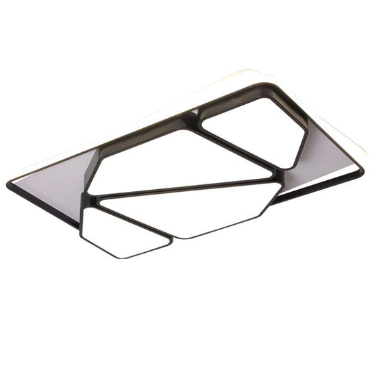 Modern Metallic Black & White Splicing-Block Led Flush Ceiling Light - 16’/19.5’/35.5
