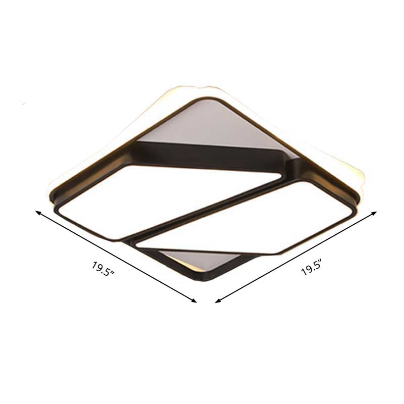 Modern Metallic Black & White Splicing-Block Led Flush Ceiling Light - 16’/19.5’/35.5