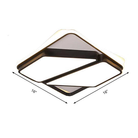 Modern Metallic Black & White Splicing-Block Led Flush Ceiling Light - 16’/19.5’/35.5