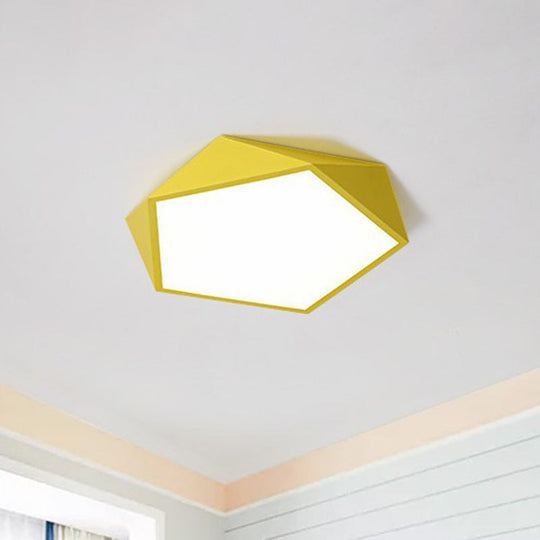 Ultrathin Acrylic Led Flush Ceiling Light Fixture - Ideal For Kids Bedroom Yellow / Small Warm