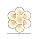 17/21 Contemporary Led Flush Mount Ceiling Light Fixture In Warm/White