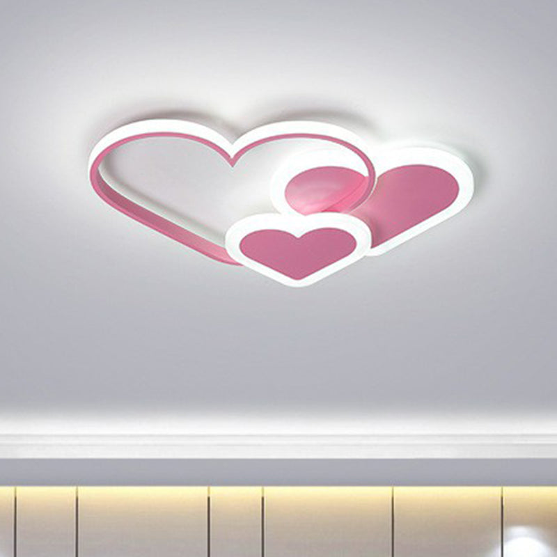 Macaron Heart Led Flush Ceiling Light: Kindergarten Light Fixture