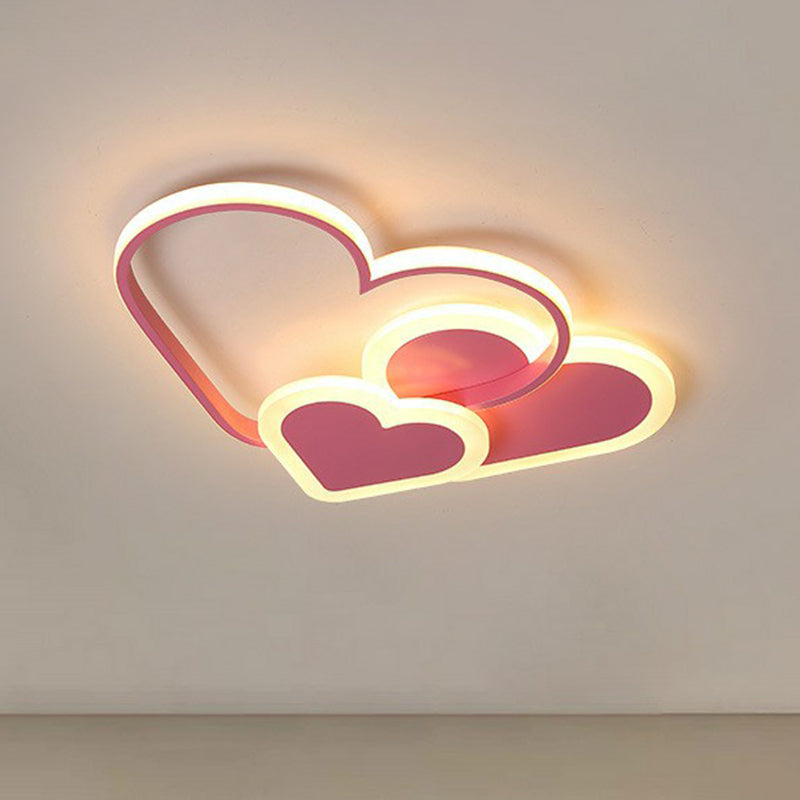Macaron Heart Led Flush Ceiling Light: Kindergarten Light Fixture