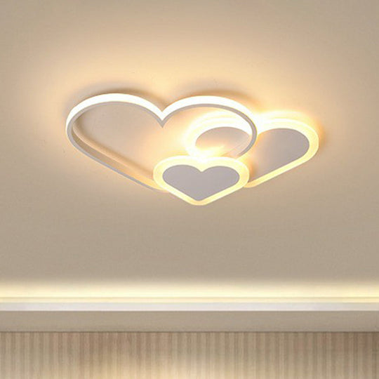 Macaron Heart Led Flush Ceiling Light: Kindergarten Light Fixture