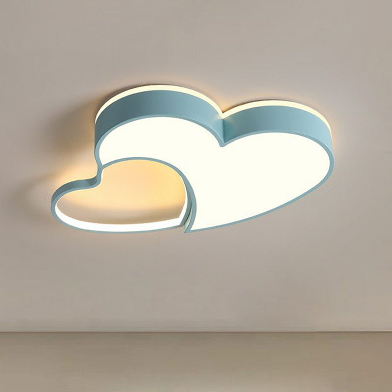 Heart Led Flush Mount Lighting For Kids Bedrooms - Simplistic And Stylish Blue / Small Warm
