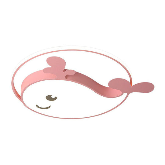 Dolphin - Shaped Led Flush Ceiling Light For Kids’ Bedroom In Metallic Finish