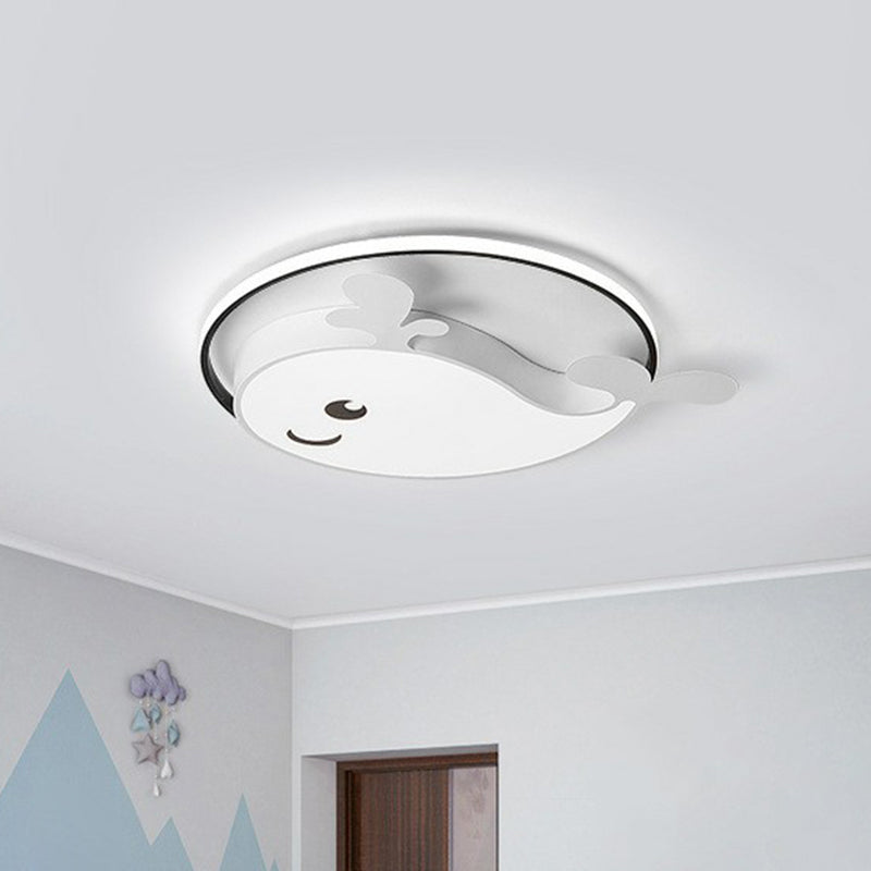 Dolphin - Shaped Led Flush Ceiling Light For Kids’ Bedroom In Metallic Finish