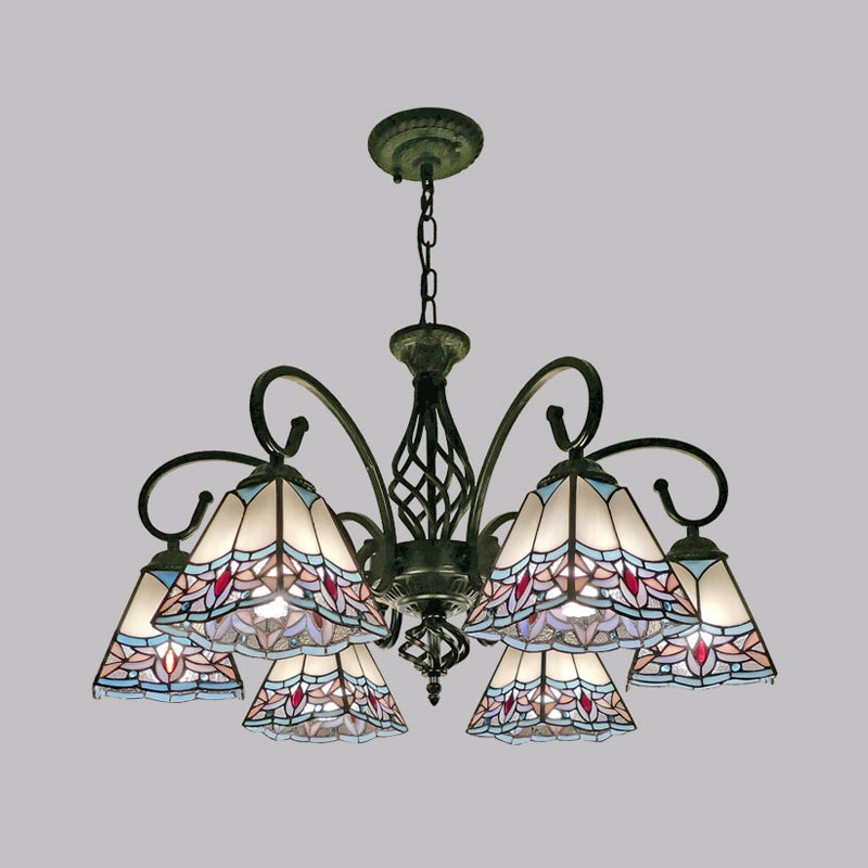 Stained Glass Chandelier Pendant For Traditional Dining Rooms