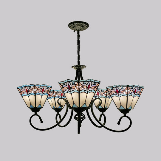 Stained Glass Chandelier Pendant For Traditional Dining Rooms 5 / White