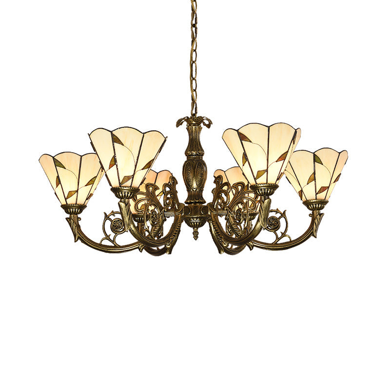 Classic Hand Cut Glass Beige Pendant Chandelier With Scalloped Edge

Note: Its Important To Include