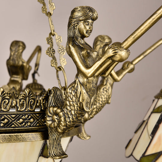 Classic Hand Cut Glass Beige Pendant Chandelier With Scalloped Edge

Note: Its Important To Include