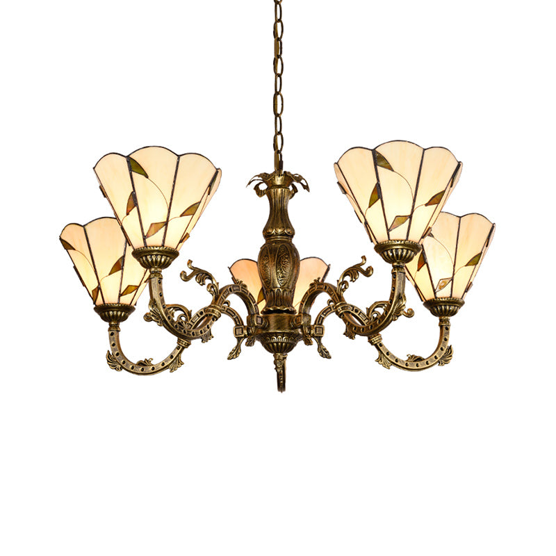Classic Hand Cut Glass Beige Pendant Chandelier With Scalloped Edge

Note: Its Important To Include