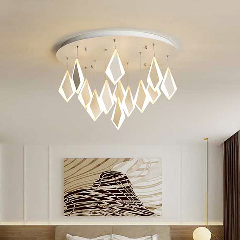 Contemporary Led Acrylic Flush Mount Bedroom Ceiling Light - Warm/White 19’/27’/31.5’ Wide