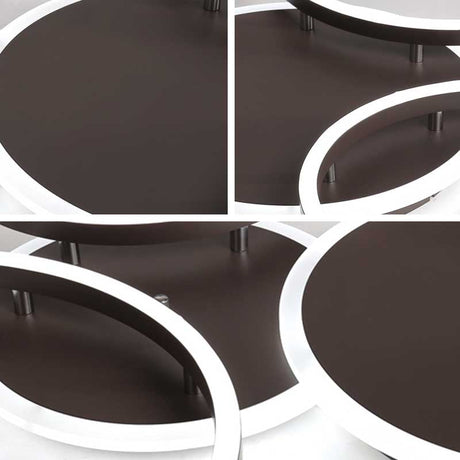 Postmodern Led Bedroom Ceiling Lamp With Black Hoop & Warm/White Light - 1/2/3 Heads Available