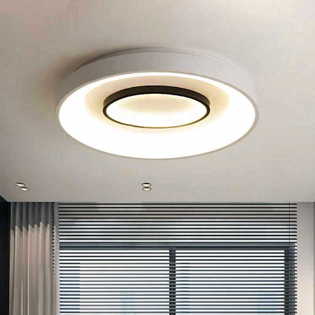 Nordic Led Flush Mount Ceiling Lamp - 16/19.5 Dia Acrylic Shade White Round Design Warm/White Light