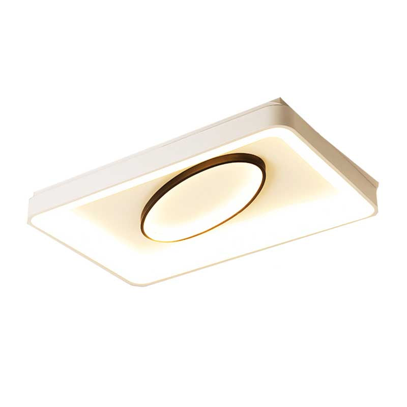 Nordic Metal Led Flush Mount Light - Bedroom Square/Rectangle & Oval Design 16/19.5/35.5 Wide