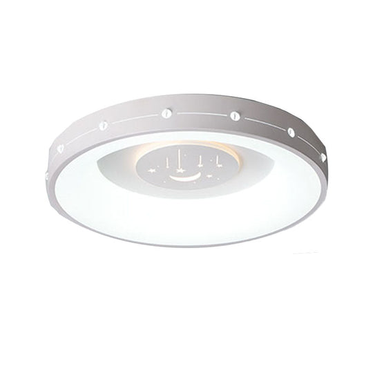 Nordic Led Flush Mount Ceiling Light: 16/19.5 Round Curved Design Warm/White Light For Bedroom