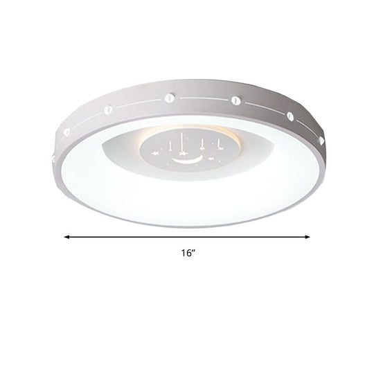 Nordic Led Flush Mount Ceiling Light: 16’/19.5’ Round Curved Design Warm/White Light For Bedroom