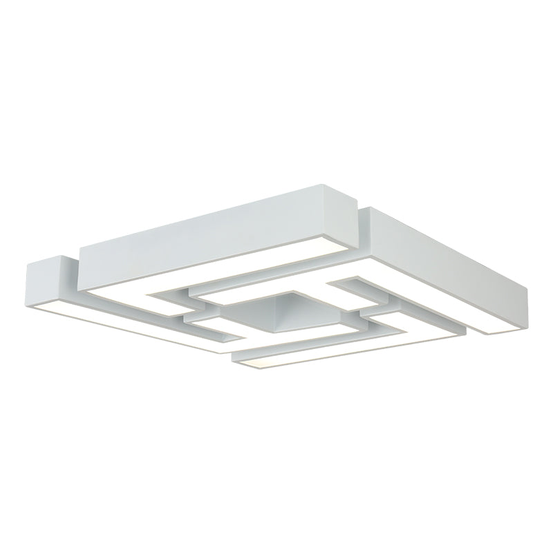 Maze Flush Mount Led Ceiling Lamp - Acrylic Shade White Warm/White Light