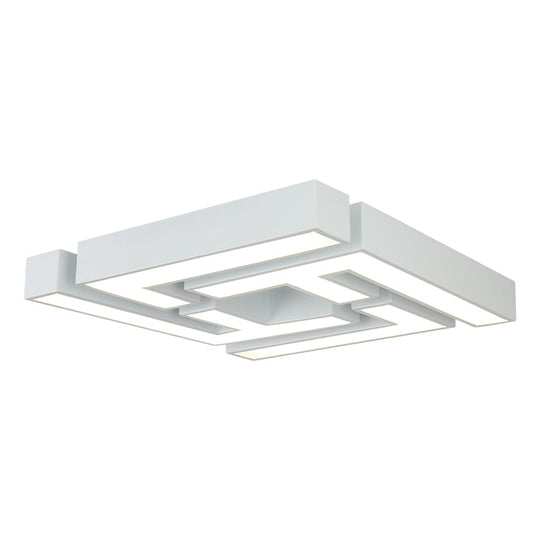 Maze Flush Mount Led Ceiling Lamp - Acrylic Shade White Warm/White Light