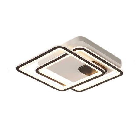 Contemporary Black 2-Tier Led Ceiling Flush Mount - 18’/23’ Wide | Warm/White Light