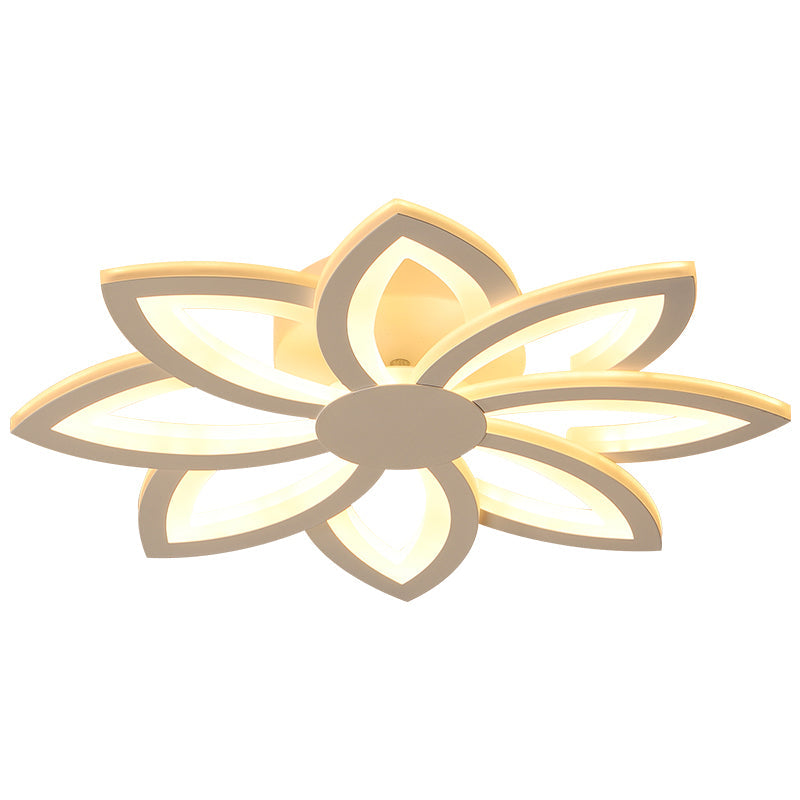 18/23’ Acrylic Flower Semi Flush Ceiling Light - Simplicity Led White Warm/White