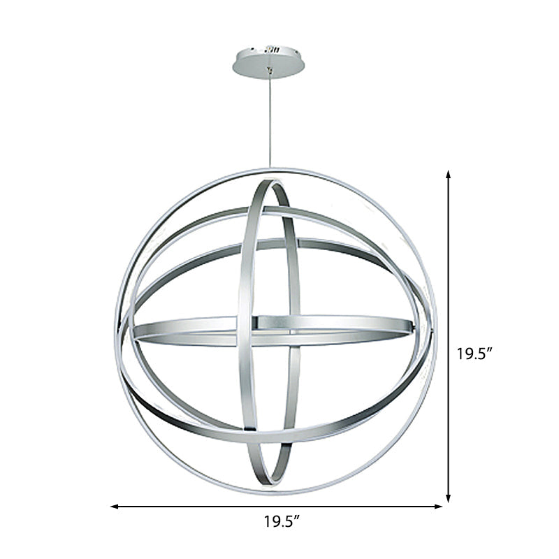 Modernistic Acrylic Globe Chandelier Pendant - 19.5’ Wide 1-Light White Ceiling Fixture