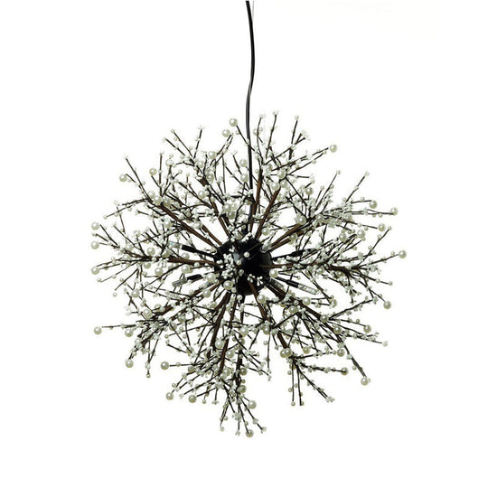 Modern Led Chandelier Lamp: Black Metal Ceiling Pendant Light 23.5’/31.5’ Wide Dendritic Design