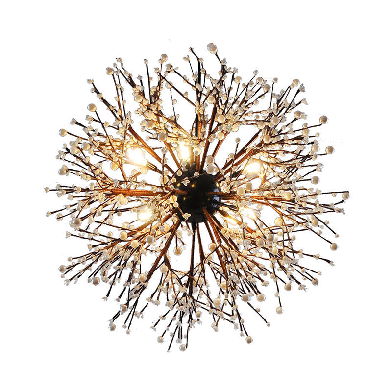 Dendritic Led Chandelier Lamp - 23.5/31.5 Wide Metal Black Ceiling Pendant Light With