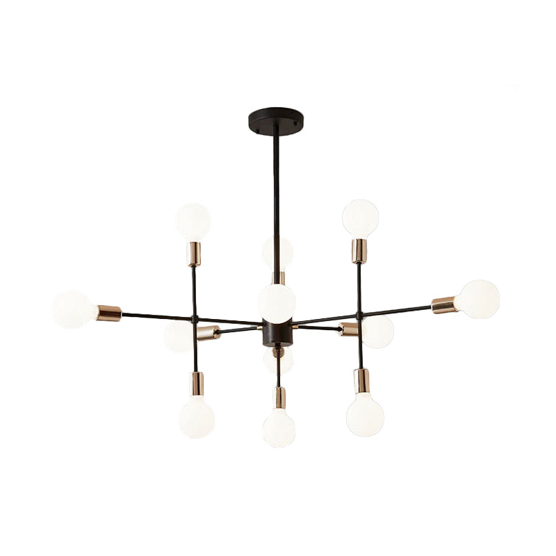 Modern Starburst Milk White Glass Chandelier With 12/15/18 Lights For Bedroom Black Pendant Lighting